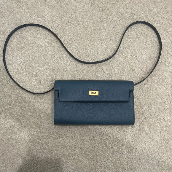 Brand New Hermes Kelly To Go Wallet Bag - Blue de Prusse / GHW - Picture 6 of 14